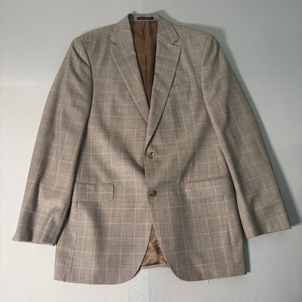 Cremieux Collection Loro Piana Fabric Sport Coat Mens Brown Plaid Blazer Canada